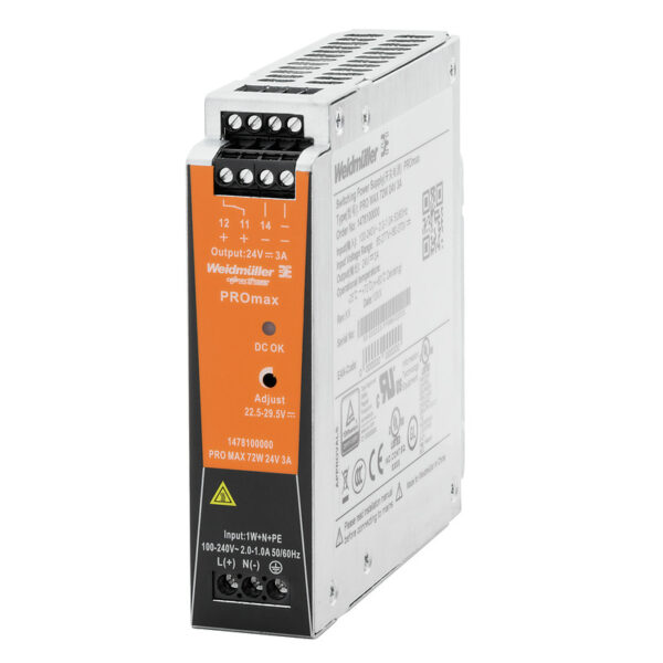 Fuente de Alimentación monofásica PRO MAX 72W 24V 3A 1478100000